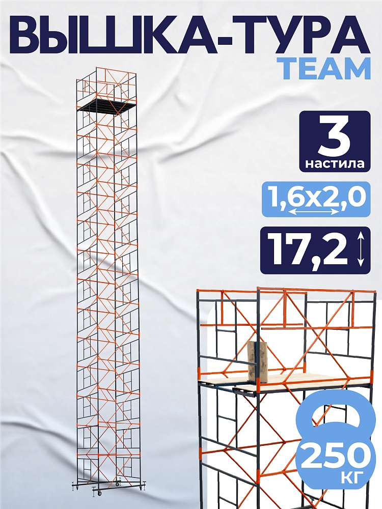 Вышка-тура TeaM ВСП 1.6х2.0, 17.2 м фото 1