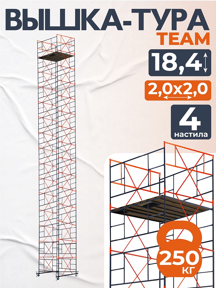 Вышка-тура TeaM ВСП 2.0х2.0, 18.4 м фото 1