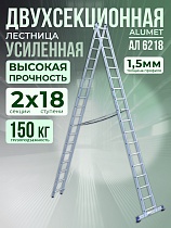 Лестница двухсекционная Ал 6218 Купить Лестница двухсекционная Ал 6218